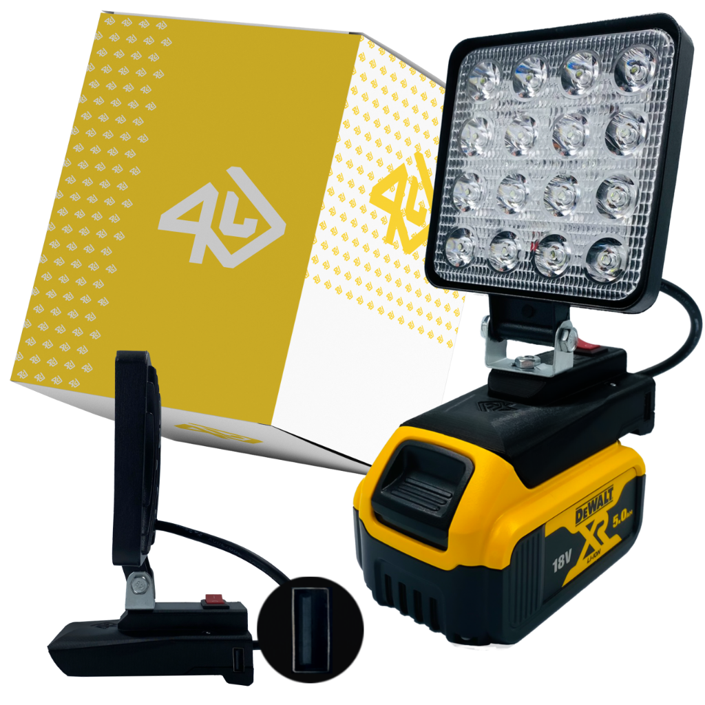 LAMPA DO BATERII DEWALT 18V LED HALOGEN ROBOCZY + USB